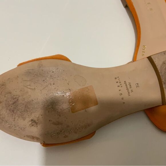 Unutzer Womens  orange suede open toe flat Sandals Size 39 - Picture 6 of 6